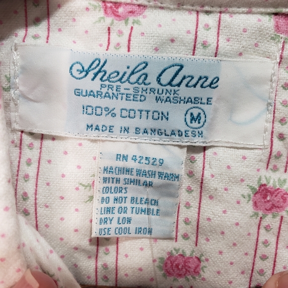 Vintage New! Deadstock Sheila Anne Floral Flannel Nightgown Medium Cottagecore - Picture 5 of 7
